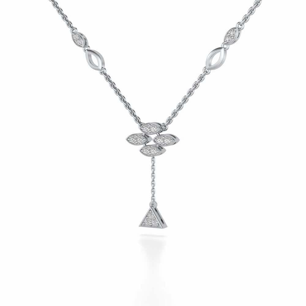 Vertical Eye Silver Pendant - White Gold - Image 3