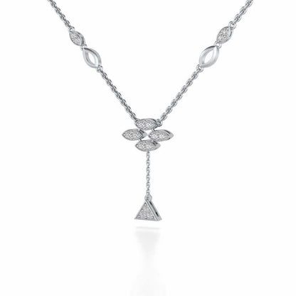 Vertical Eye Silver Pendant - White Gold - Image 3
