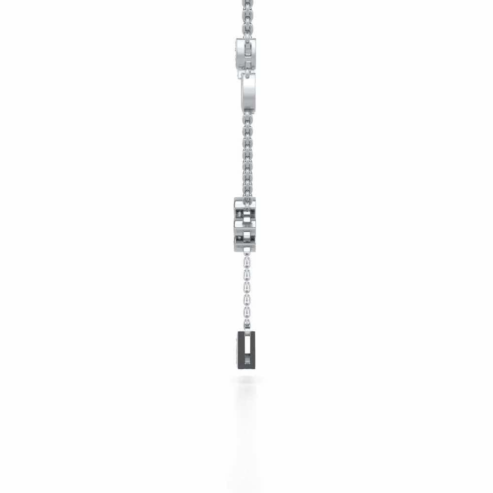 Vertical Eye Silver Pendant - White Gold - Image 4