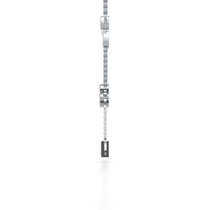 Vertical Eye Silver Pendant - White Gold - Image 4