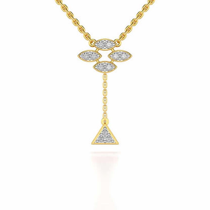 Vertical Eye Silver Pendant - Yellow Gold - Image 1