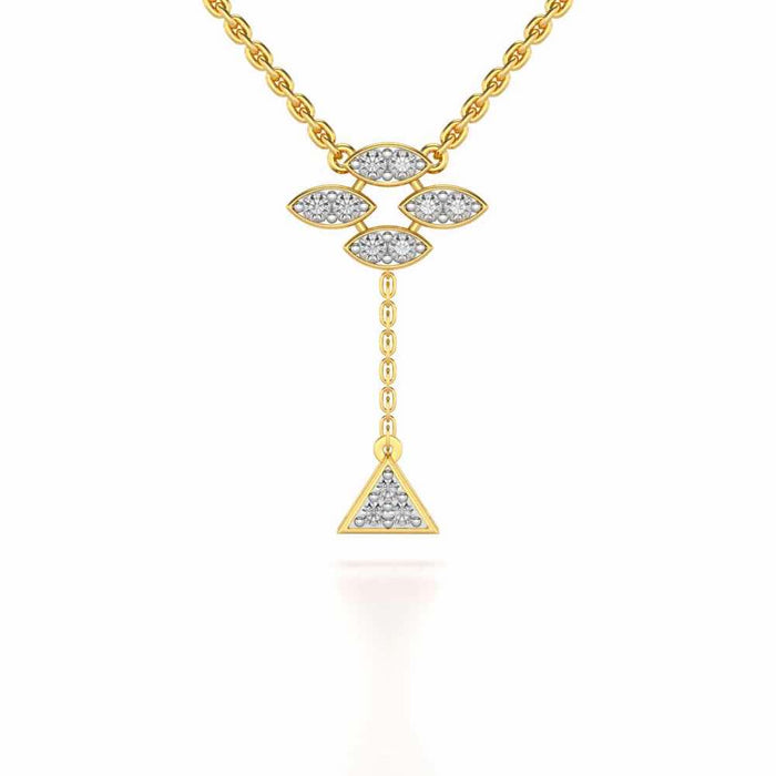 Vertical Eye Silver Pendant - Yellow Gold - Image 1