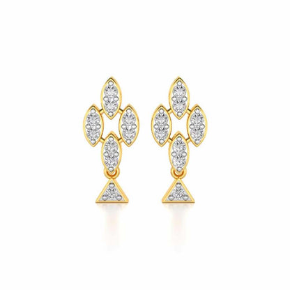 Vertical Eye Silver Earrings - Yellow Gold - Image 1