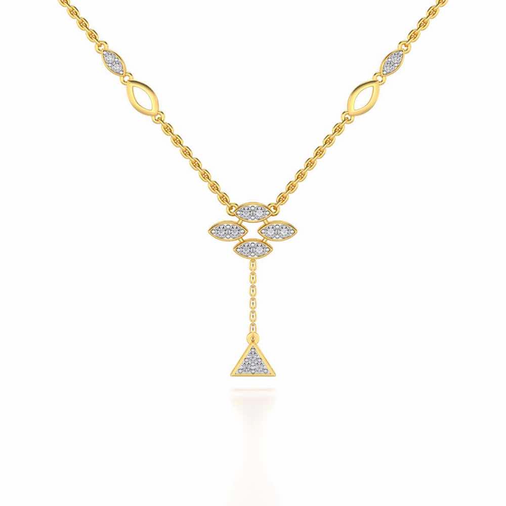 Vertical Eye Silver Pendant - Yellow Gold - Image 2