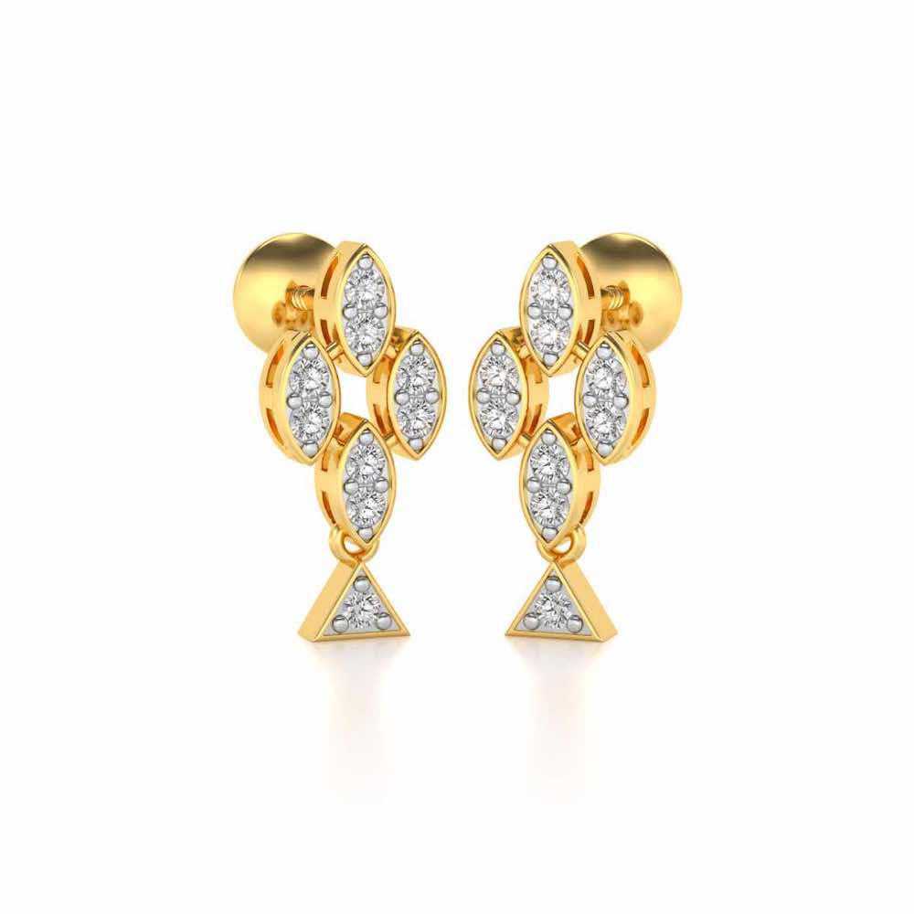 Vertical Eye Silver Earrings - Yellow Gold - Image 2