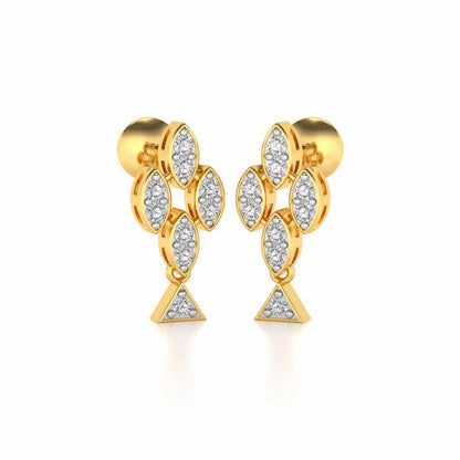 Vertical Eye Silver Earrings - Yellow Gold - Image 2
