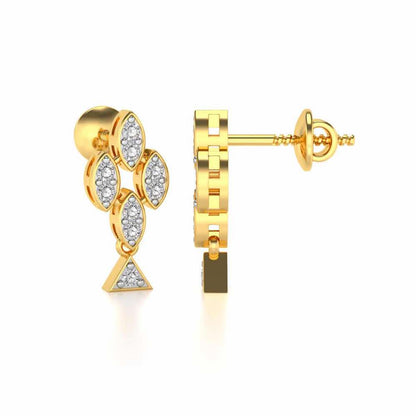 Vertical Eye Silver Earrings - Yellow Gold - Image 4