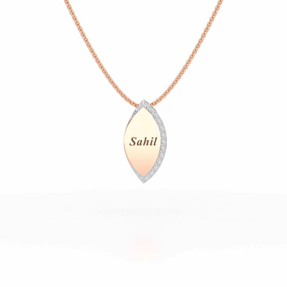 Verticaly Eye Silver Pendant - Rose Gold - Image 1