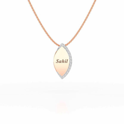 Verticaly Eye Silver Pendant - Rose Gold - Image 1