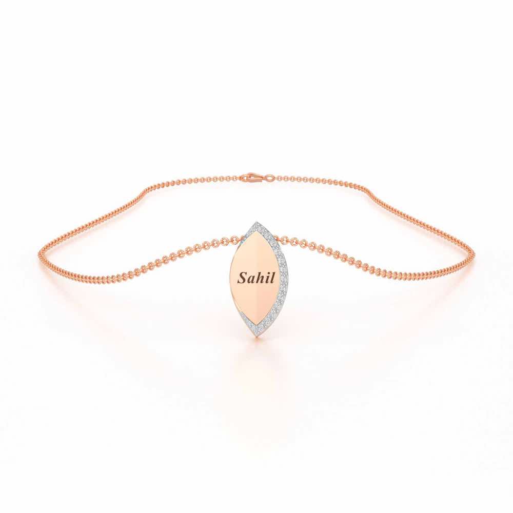 Verticaly Eye Silver Pendant - Rose Gold - Image 3