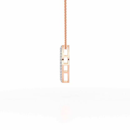 Verticaly Eye Silver Pendant - Rose Gold - Image 4