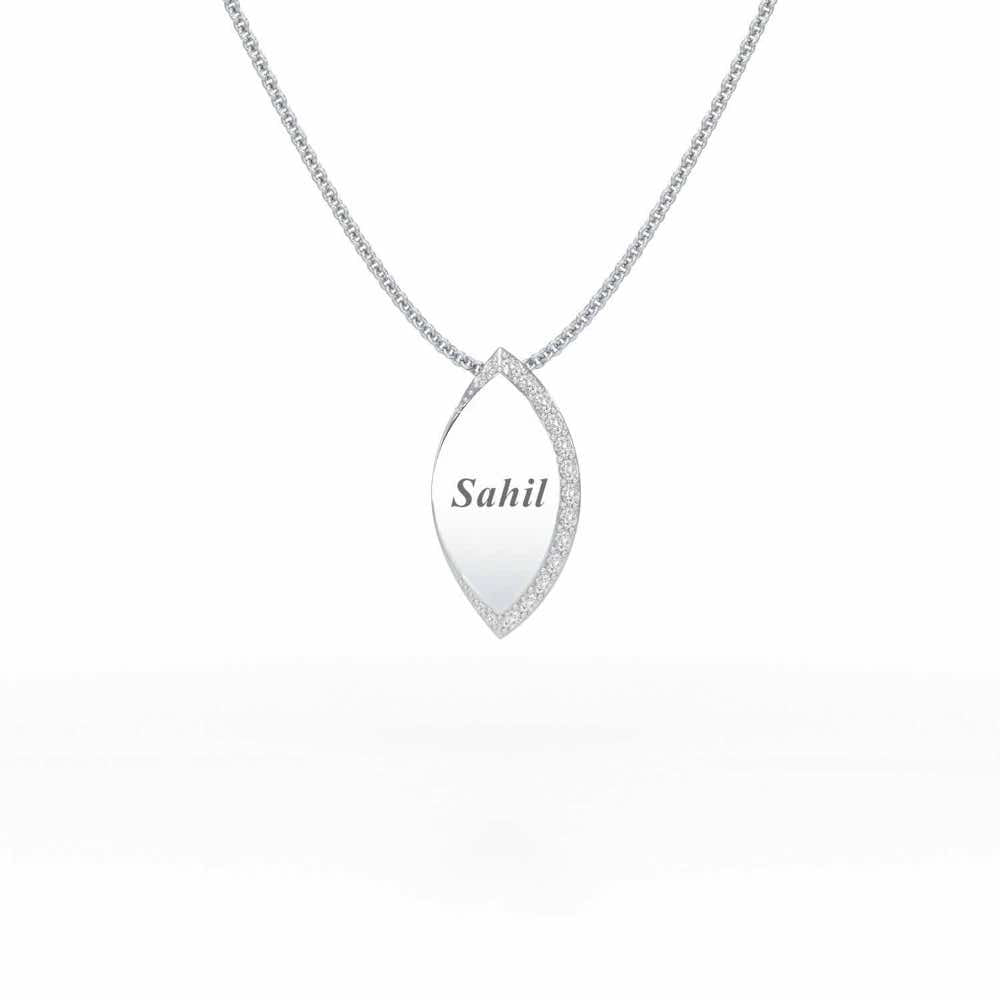 Verticaly Eye Silver Pendant - White Gold - Image 1