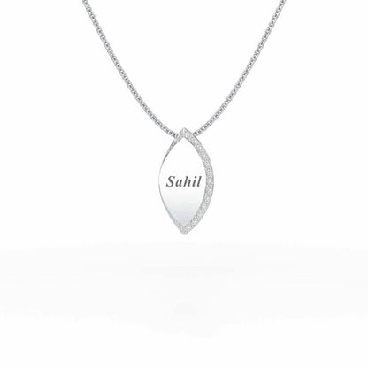 Verticaly Eye Silver Pendant - White Gold - Image 1
