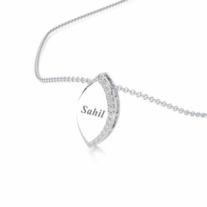 Verticaly Eye Silver Pendant - White Gold - Image 2