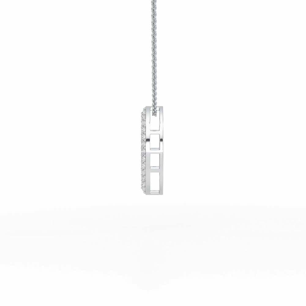 Verticaly Eye Silver Pendant - White Gold - Image 4