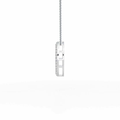 Verticaly Eye Silver Pendant - White Gold - Image 4