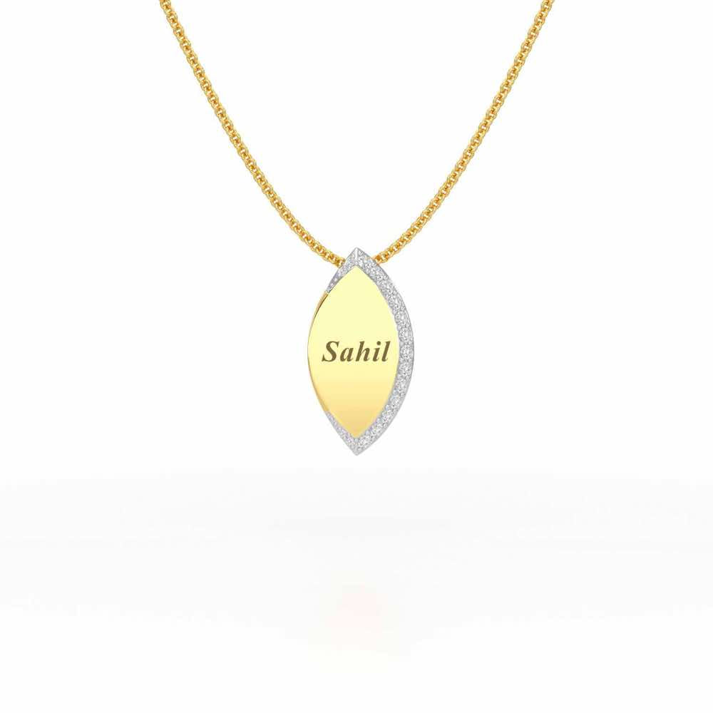 Verticaly Eye Silver Pendant - Yellow Gold - Image 1