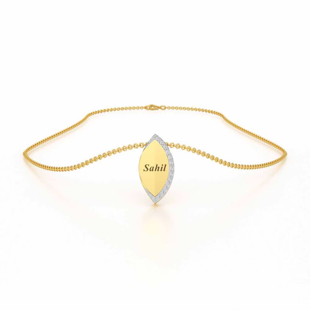Verticaly Eye Silver Pendant - Yellow Gold - Image 3