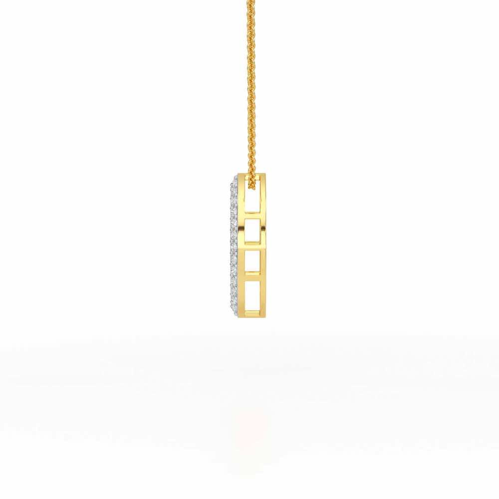 Verticaly Eye Silver Pendant - Yellow Gold - Image 4