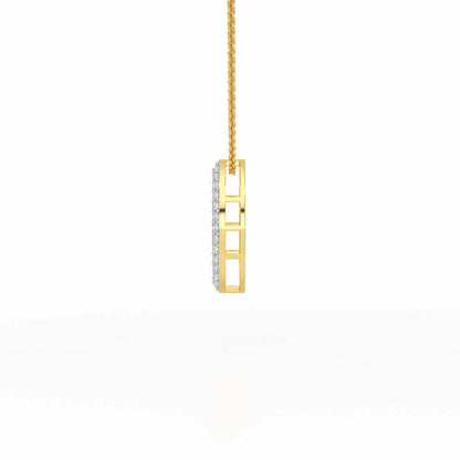 Verticaly Eye Silver Pendant - Yellow Gold - Image 4