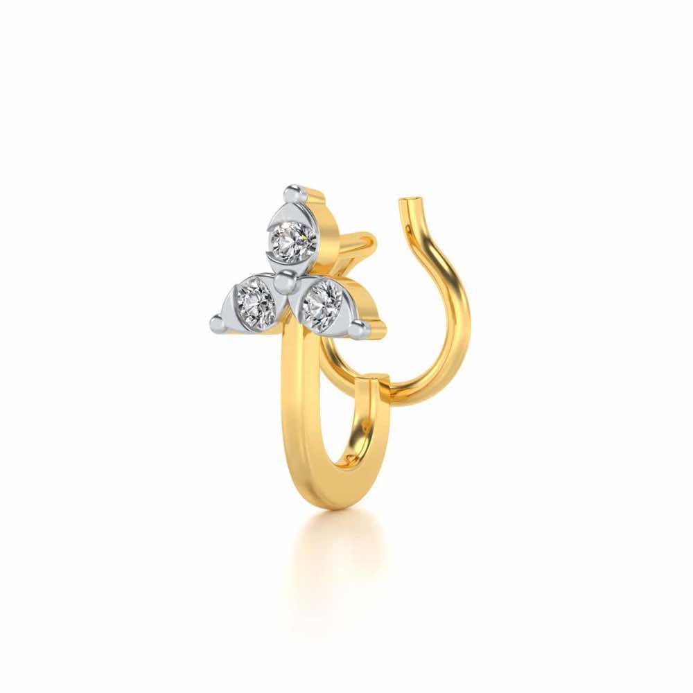 Vesper Silver Nosepin - Yellow Gold - Image 3