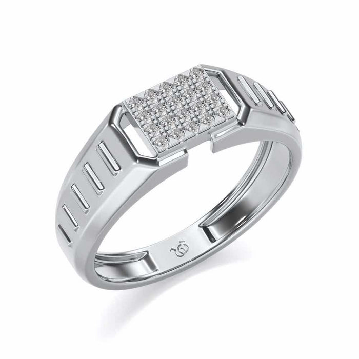 Vesper Silver Ring For Men - White Gold - Image 1