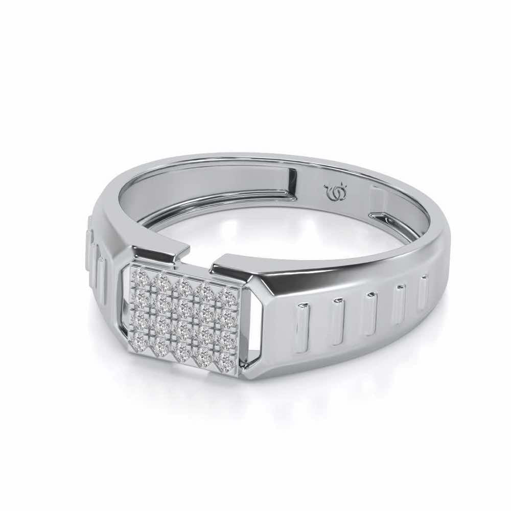 Vesper Silver Ring For Men - White Gold - Image 2