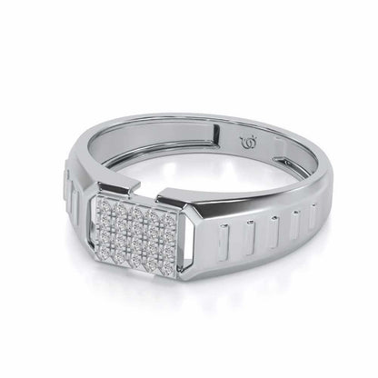 Vesper Silver Ring For Men - White Gold - Image 2
