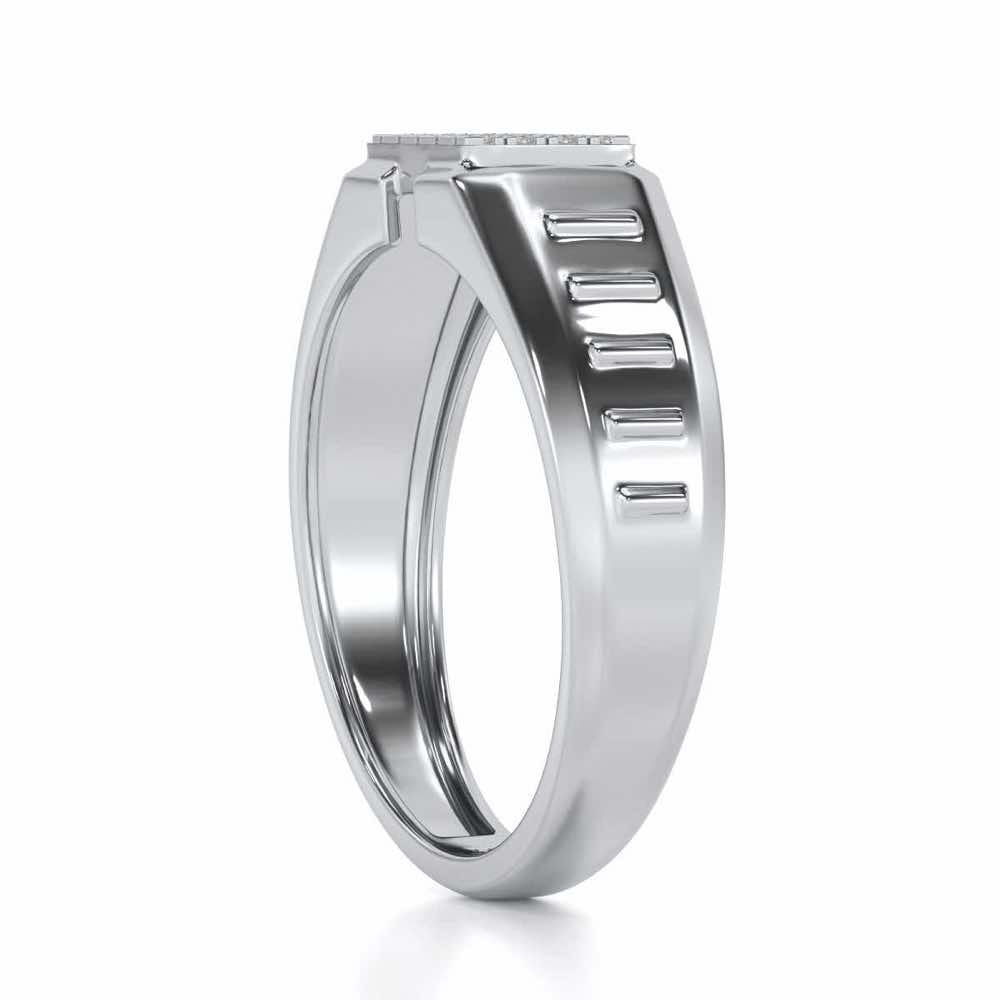 Vesper Silver Ring For Men - White Gold - Image 3