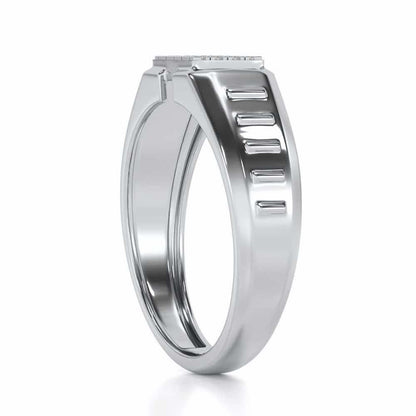 Vesper Silver Ring For Men - White Gold - Image 3