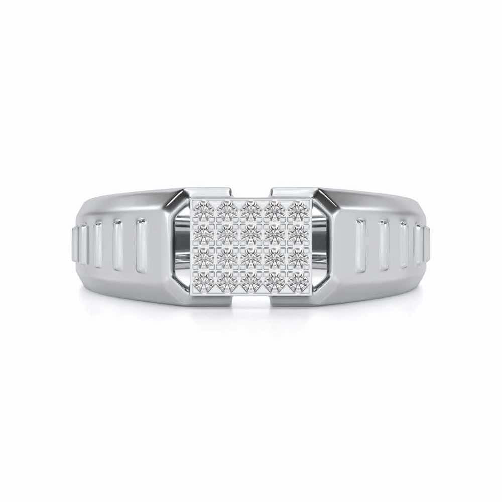 Vesper Silver Ring For Men - White Gold - Image 4