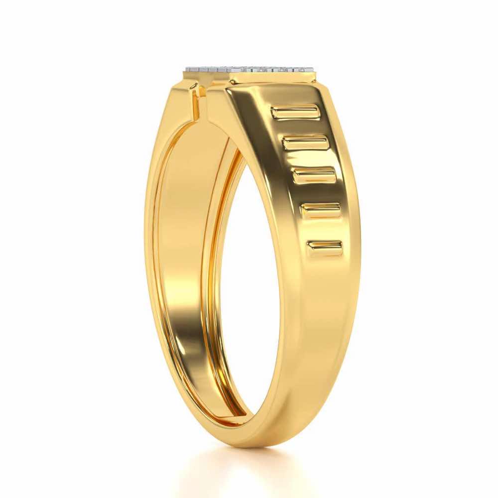 Vesper Silver Ring For Men - Yellow Gold - Image 3