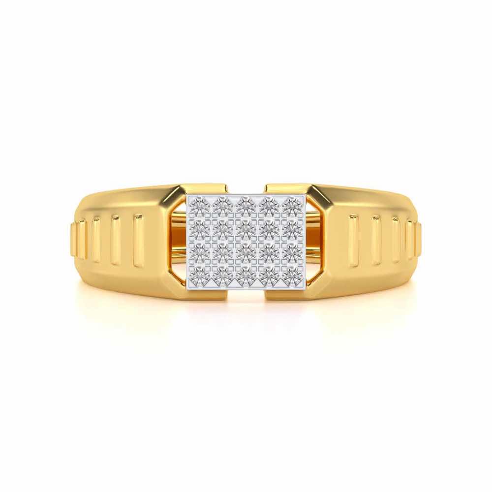 Vesper Silver Ring For Men - Yellow Gold - Image 4