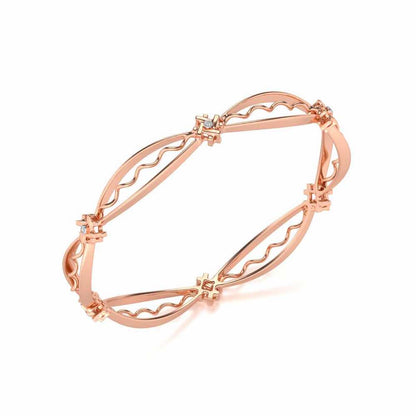 Vibe Catch Silver Bangles - Rose Gold - Image 1