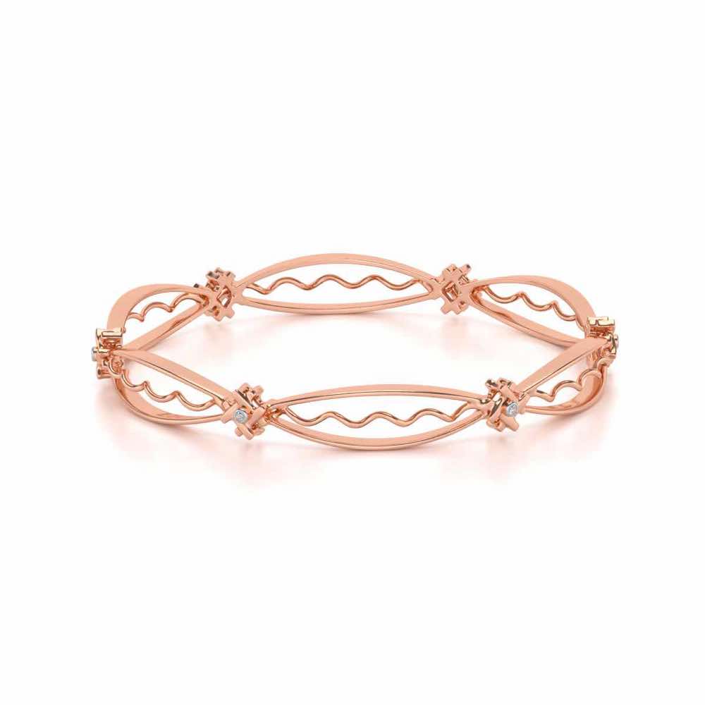 Vibe Catch Silver Bangles - Rose Gold - Image 2