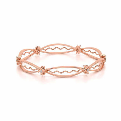 Vibe Catch Silver Bangles - Rose Gold - Image 2