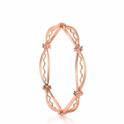 Vibe Catch Silver Bangles - Rose Gold - Image 3
