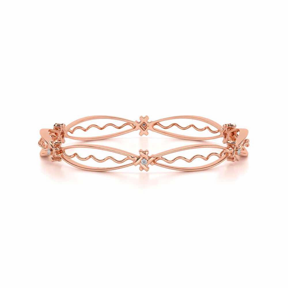 Vibe Catch Silver Bangles - Rose Gold - Image 4