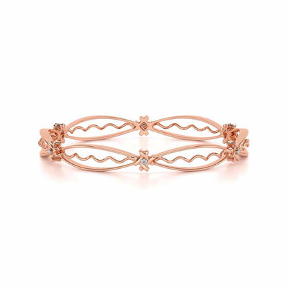 Vibe Catch Silver Bangles - Rose Gold - Image 4