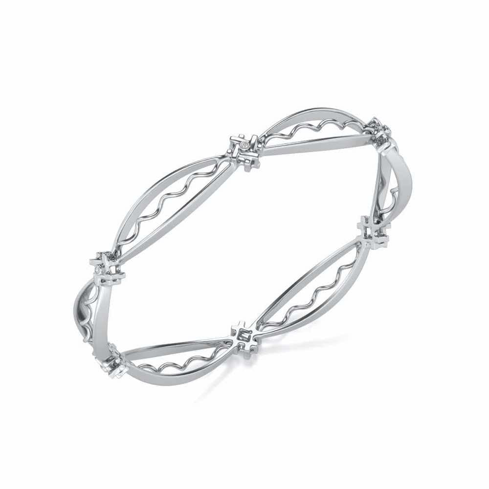 Vibe Catch Silver Bangles - White Gold - Image 1