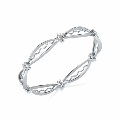Vibe Catch Silver Bangles - White Gold - Image 1