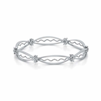 Vibe Catch Silver Bangles - White Gold - Image 2