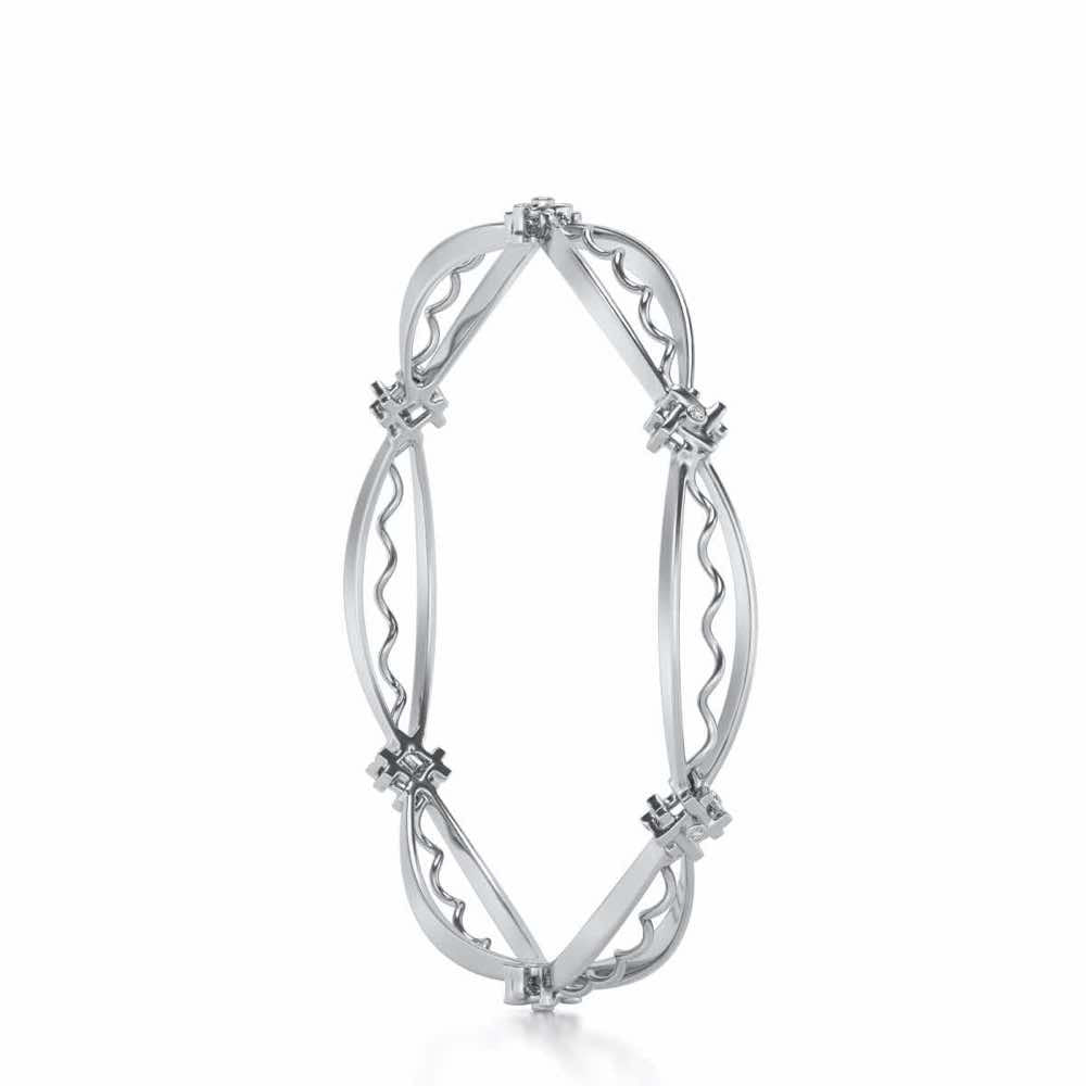 Vibe Catch Silver Bangles - White Gold - Image 3
