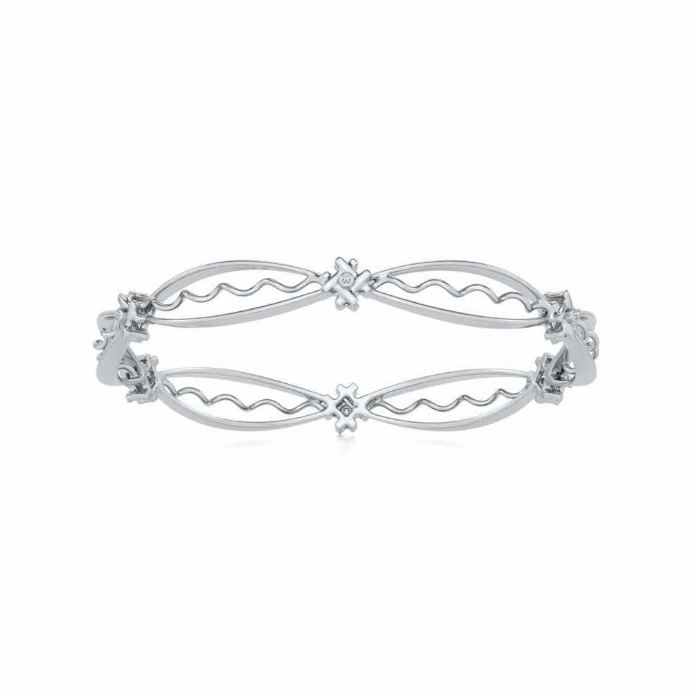 Vibe Catch Silver Bangles - White Gold - Image 5