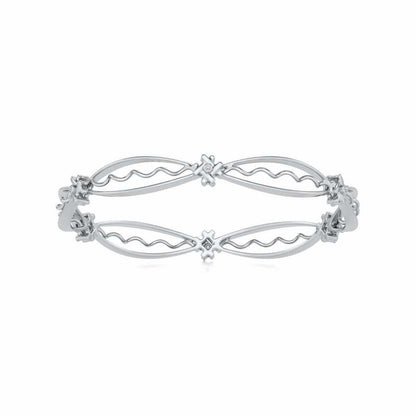 Vibe Catch Silver Bangles - White Gold - Image 5