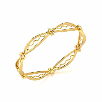 Vibe Catch Silver Bangles - Yellow Gold - Image 1