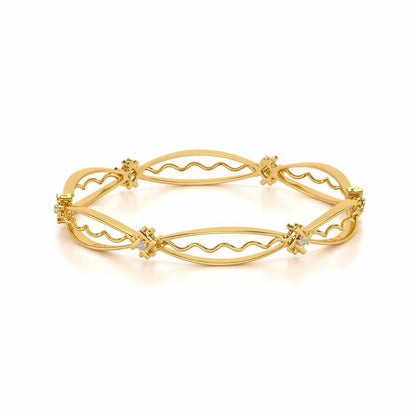 Vibe Catch Silver Bangles - Yellow Gold - Image 2