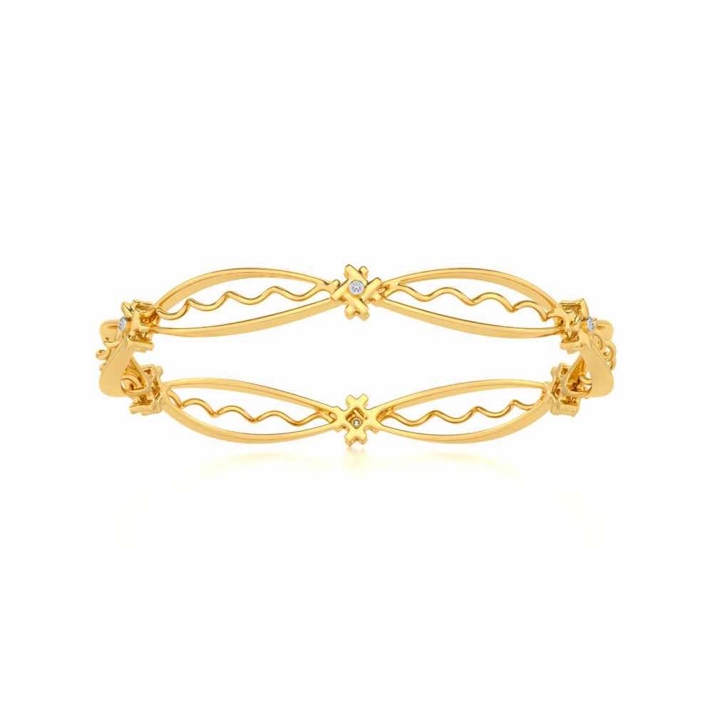 Vibe Catch Silver Bangles - Yellow Gold - Image 5