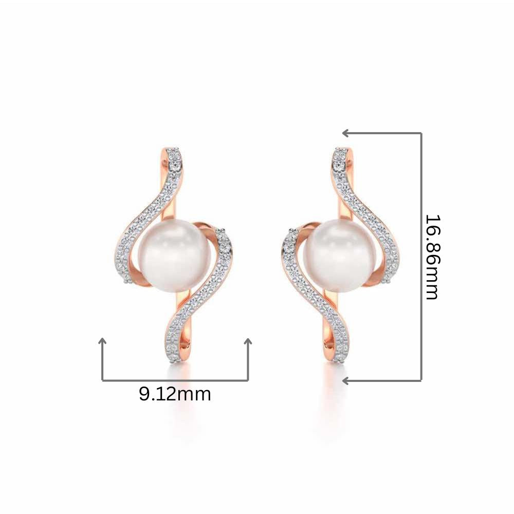 Vibe Silver Pearl Earrings - Rose Gold - Image 2