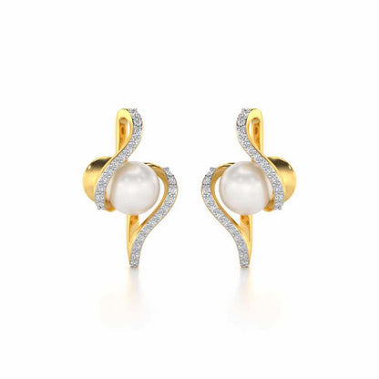 Vibe Silver Pearl Earrings - Yellow Gold - Image 1